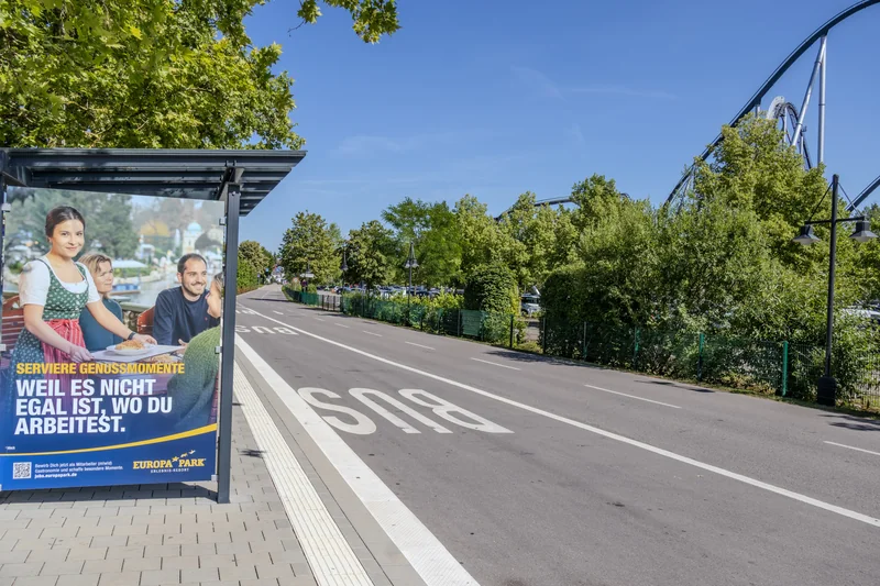 Anreise mit dem Bus zur Westernstadt im Europa-Park